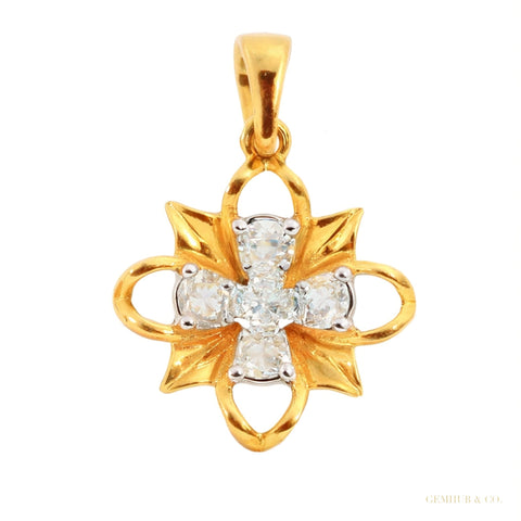 IGI Certified 0.72 Ct Pendant And Earring Set with Natural Diamonds in 18KT Gold – white background main image