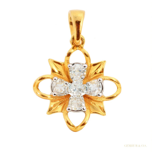 IGI Certified 0.72 Ct Pendant And Earring Set with Natural Diamonds in 18KT Gold – white background main image