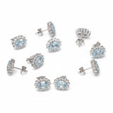 5 Pair Genuine Aquamarine Earrings Bulk Set | 925 Sterling Silver | Resale Gift Lot