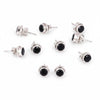 Natural Black Agate Earrings Set — Lot of 5 Pairs, 925 Sterling Silver