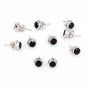 Natural Black Agate Earrings Set — Lot of 5 Pairs, 925 Sterling Silver