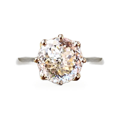 Portuguese Cut Moissanite Solitaire Ring – 18K Gold Vermeil, 3.25 ct GRA Certified