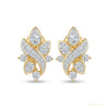 Natural 18K Yellow Gold Diamond Earrings - Certified jewelry for women – white background main image