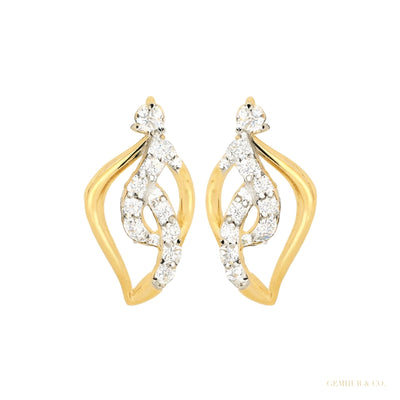 Natural Diamond IGI Certified 0.29 Ct. 18K Gold Earrings for Women Trendy