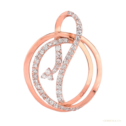 Natural Diamond Pendant Earrings Set in 18KT Rose Gold, 0.89 Ct. IGI Certified – white background main image