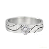 Minimalist Diamond and Platinum Couple Bands – white background main image