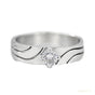 Minimalist Diamond and Platinum Couple Bands