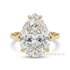 14.45 ct Pear Cut White Moissanite Solitaire Ring – white background main image