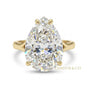 14.45 ct DEW Pear Cut White Moissanite Solitaire Ring For Wedding 18K Gold Plated Verme 18K Gold Plated