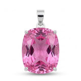 GEMHUB Pink Topaz Cushion 86.45 Ct natural gemstone pendant in 925 sterling silver