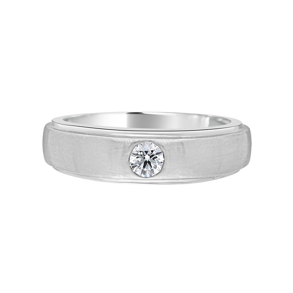 Classic Solitaire Platinum Ring For Men - Image 2 - GEMHUB