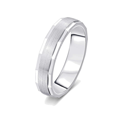 Classic Platinum Finger Ring For Men - 950Pt Platinum - GEMHUB