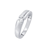 Simple Diamond Finger Ring for Men - 950Pt Platinum - GEMHUB