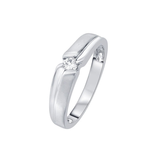 Simple Diamond Finger Ring for Men - 950Pt Platinum - GEMHUB