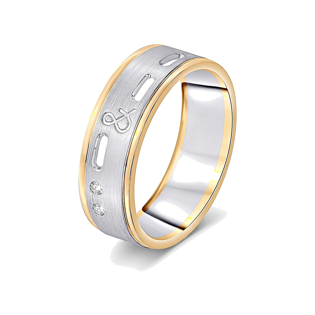 Textured Platinum Men's Ring - 950Pt Platinum - GEMHUB