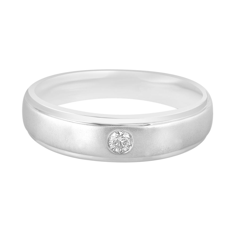 Glossy Diamond and Platinum Ring For Men - Image 2 - GEMHUB