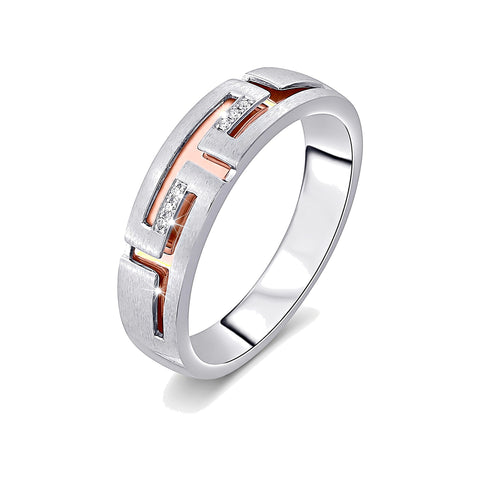 Unique Men's Finger Ring in Platinum - 950Pt Platinum - GEMHUB