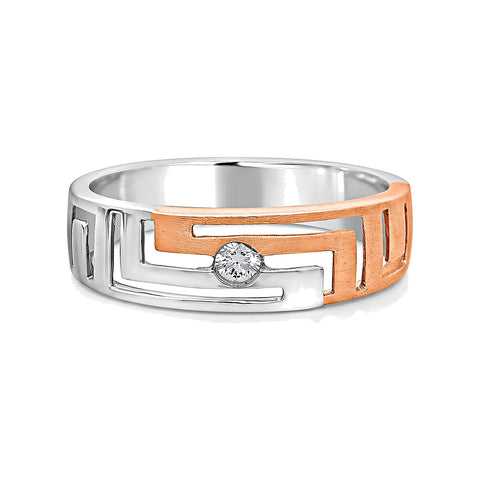 Geometric Design Platinum Finger Ring For Men - 950Pt Platinum - GEMHUB
