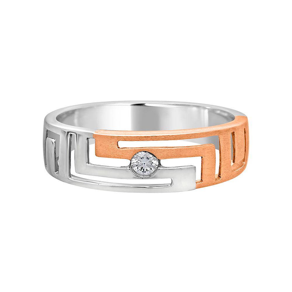 Geometric Design Platinum Finger Ring For Men - 950Pt Platinum - GEMHUB