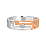 Geometric Design Platinum Finger Ring For Men - 950Pt Platinum - GEMHUB