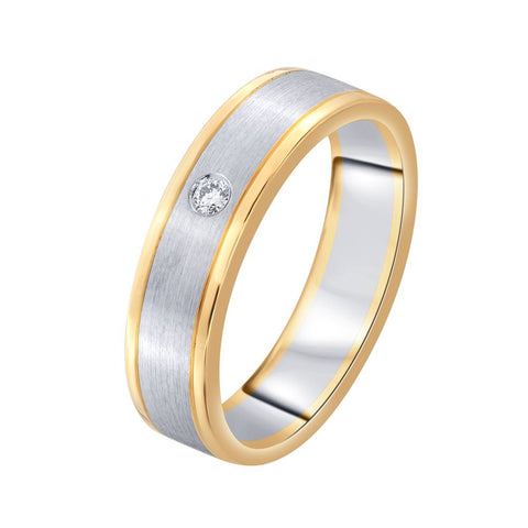 Glimmering Diamond Finger Ring For Men - 950Pt Platinum - GEMHUB