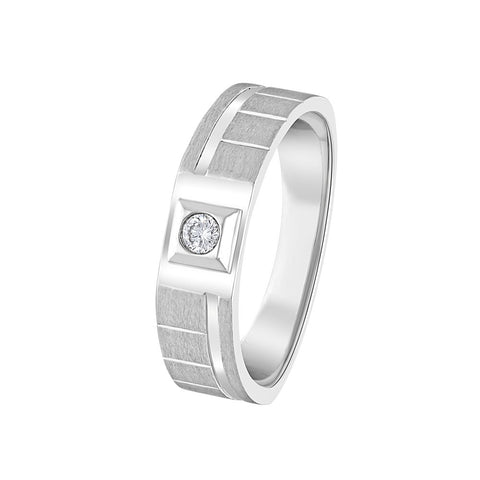 Dynamic Diamond Finger Ring For Men - 950Pt Platinum - GEMHUB