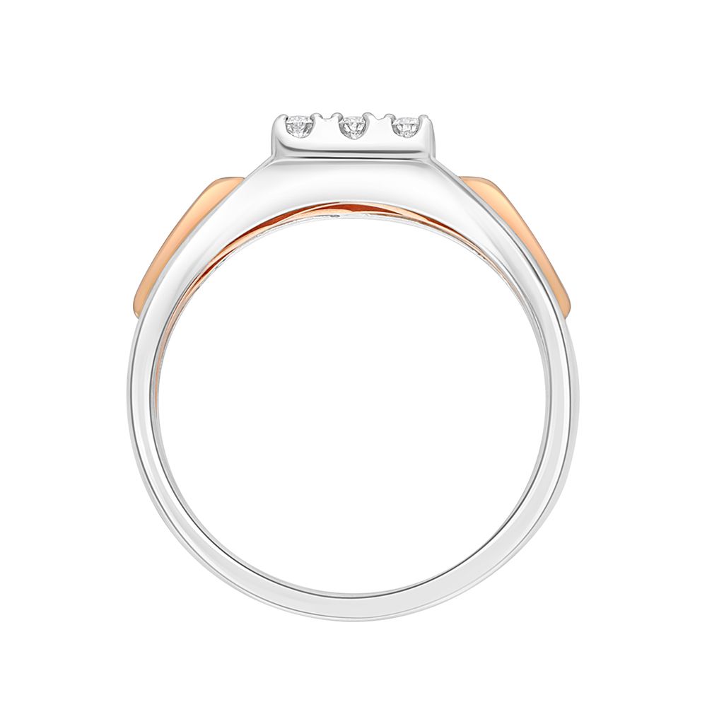 Stylish Dual Toned Men's Diamond Ring - Image 3 - GEMHUB