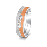 Three Diamond Dual Toned Platinum Men's Ring - 950Pt Platinum - GEMHUB
