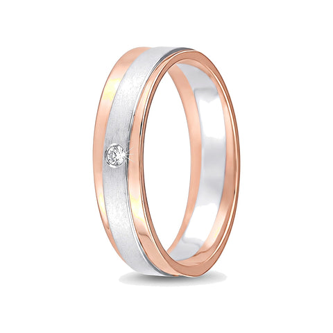 Sturdy Dual Metal Platinum Ring For Men - 950Pt Platinum - GEMHUB