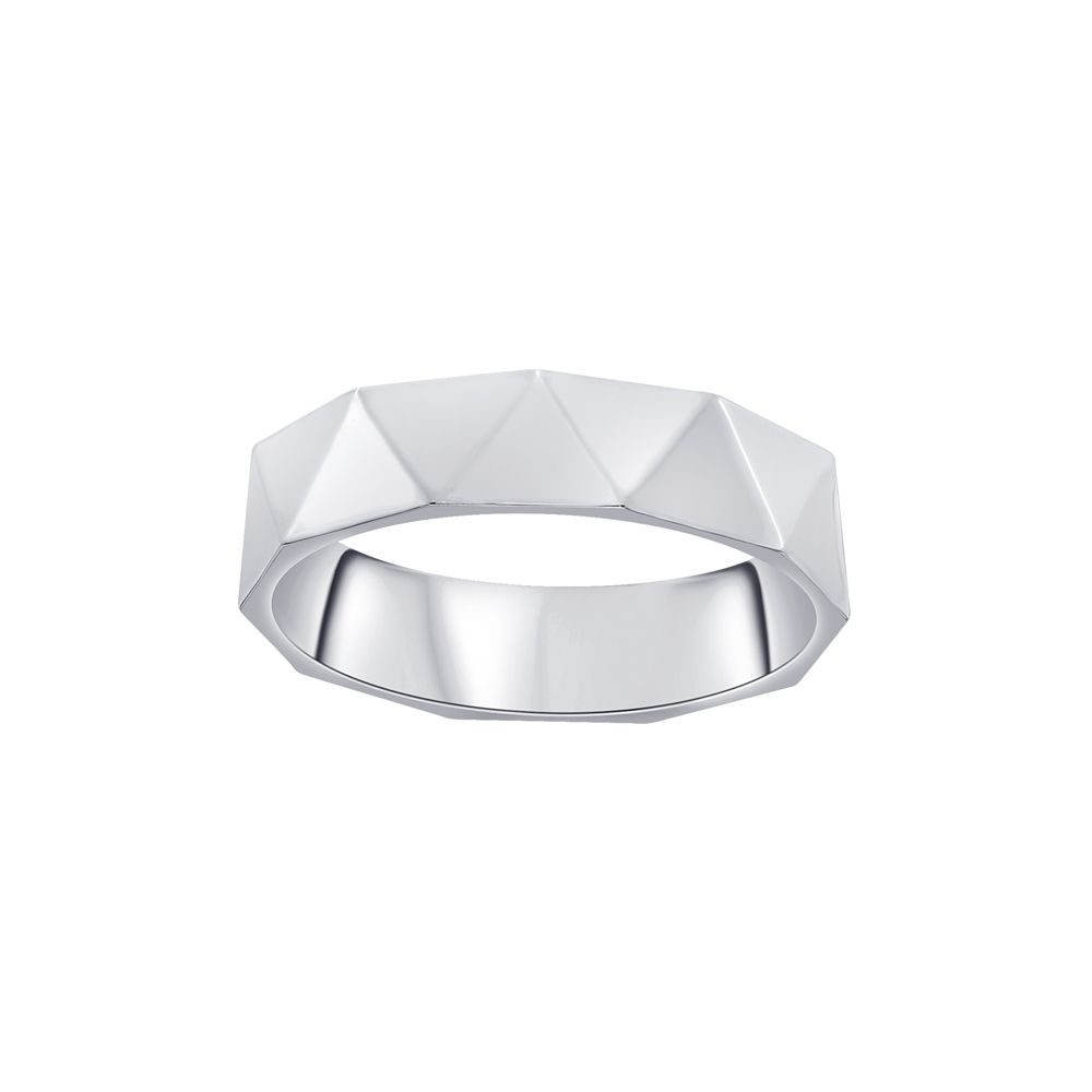 Textured Men's Platinum Ring - Image 2 - GEMHUB
