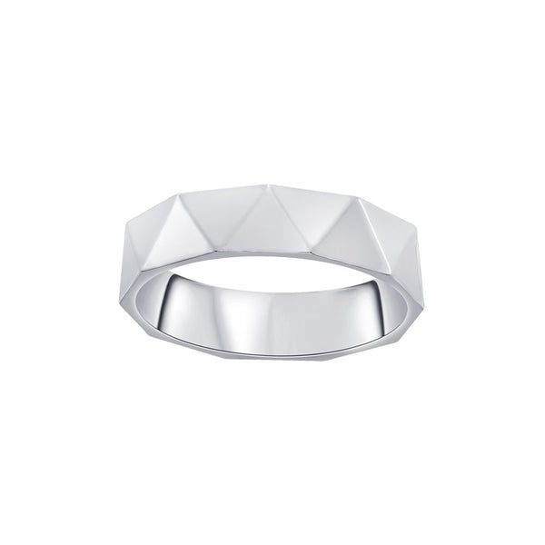 Textured Men's Platinum Ring - Image 2 - GEMHUB