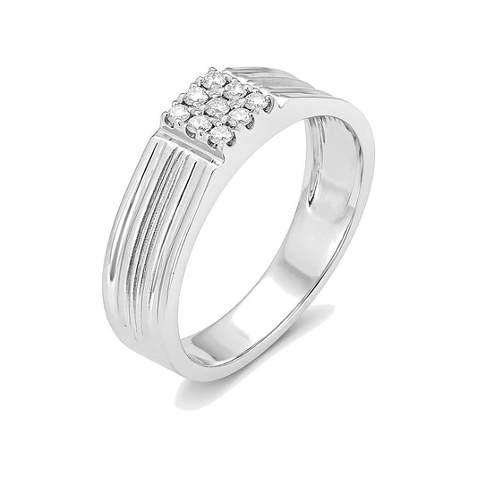 Square Diamond Ring for Men in Platinum - 950Pt Platinum - GEMHUB