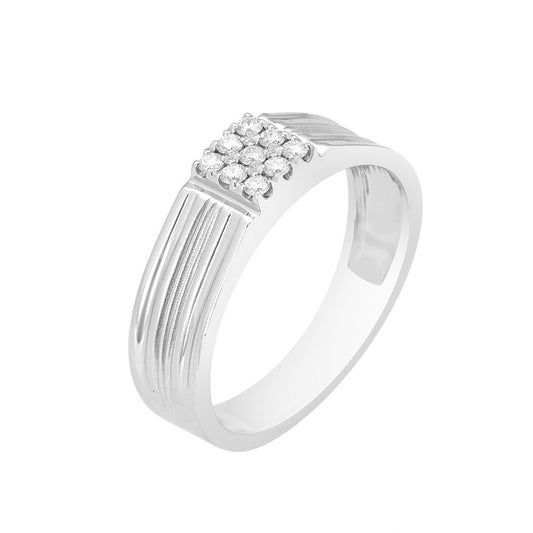 Square Diamond Ring for Men in Platinum - 950Pt Platinum - GEMHUB