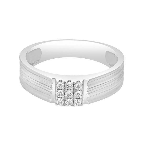 Square Diamond Ring for Men in Platinum - Image 2 - GEMHUB