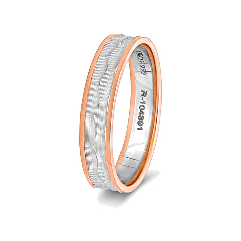 Textured Platinum Ring for Men - 950Pt Platinum - GEMHUB