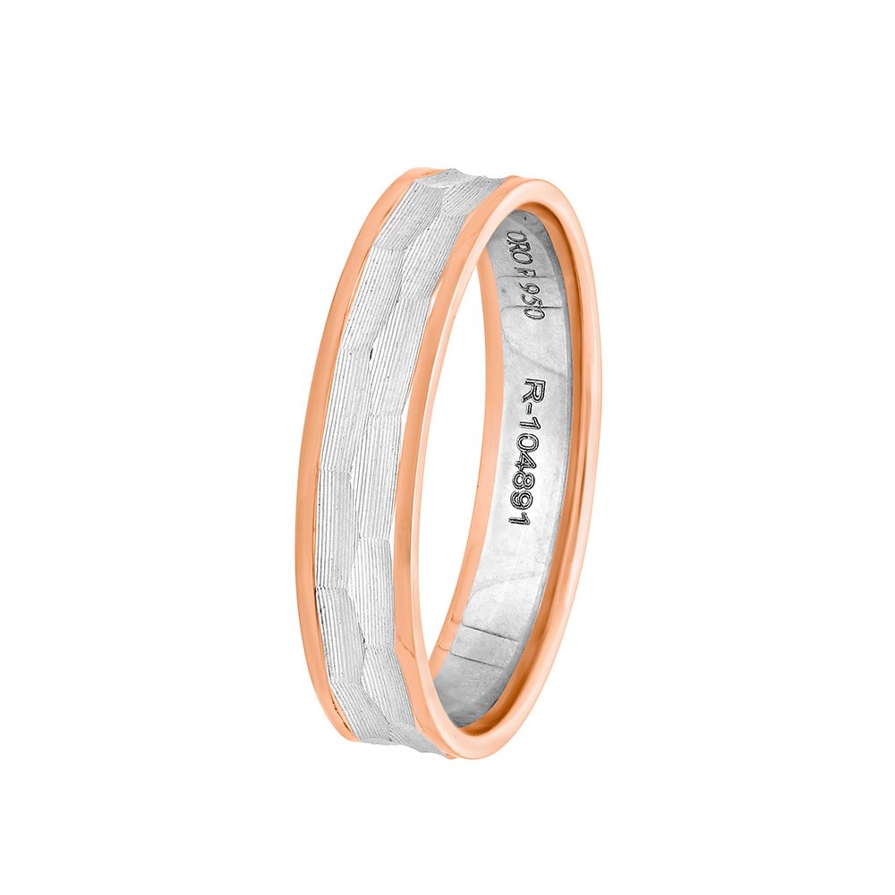 Textured Platinum Ring for Men - 950Pt Platinum - GEMHUB