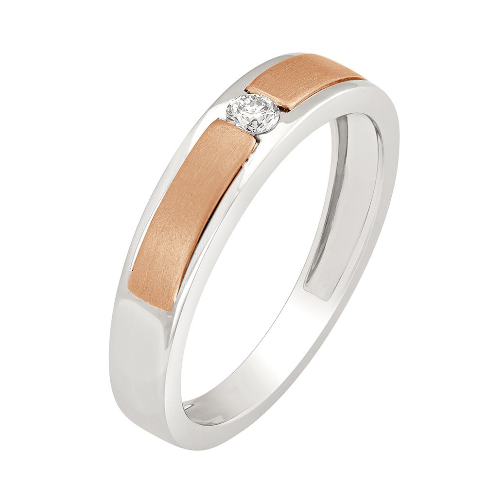 Dual toned Platinum Men's Ring - 950Pt Platinum - GEMHUB