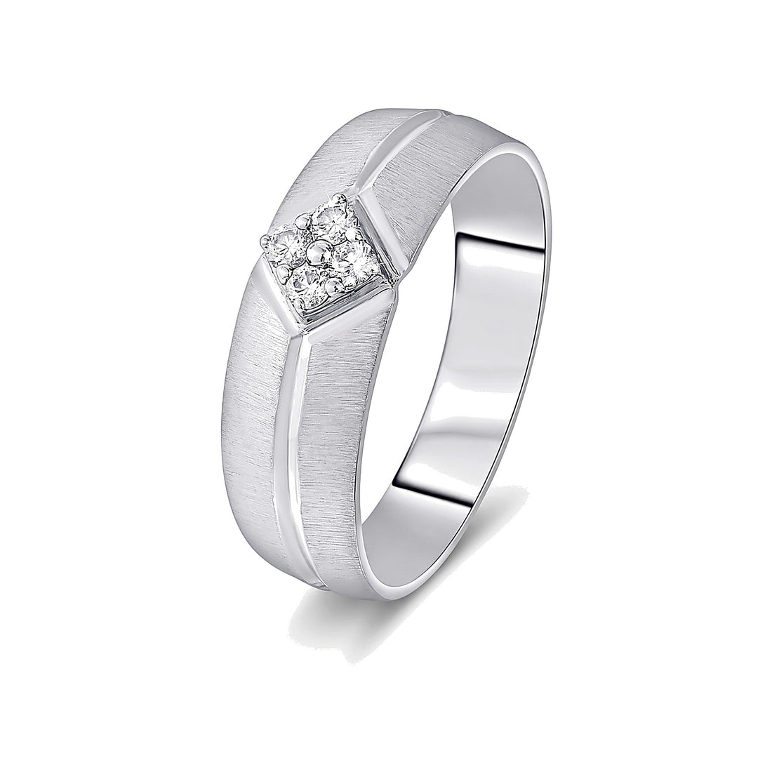 Textured Diamond and Platinum Ring for Men - 950Pt Platinum - GEMHUB