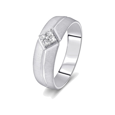 Textured Diamond and Platinum Ring for Men