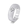 Textured Diamond and Platinum Ring for Men in 950Pt Platinum