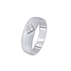 Textured Diamond and Platinum Ring for Men - 950Pt Platinum - GEMHUB