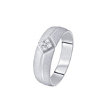 Textured Diamond and Platinum Ring for Men - 950Pt Platinum - GEMHUB
