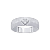 Textured Diamond and Platinum Ring for Men - Image 2 - GEMHUB