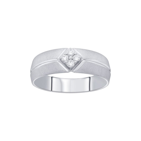 Textured Diamond and Platinum Ring for Men - Image 2 - GEMHUB
