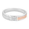 Glossy Platinum and Rose Gold Men's Finger Ring - Image 2 - GEMHUB