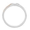 Glossy Platinum and Rose Gold Men's Finger Ring - Image 3 - GEMHUB