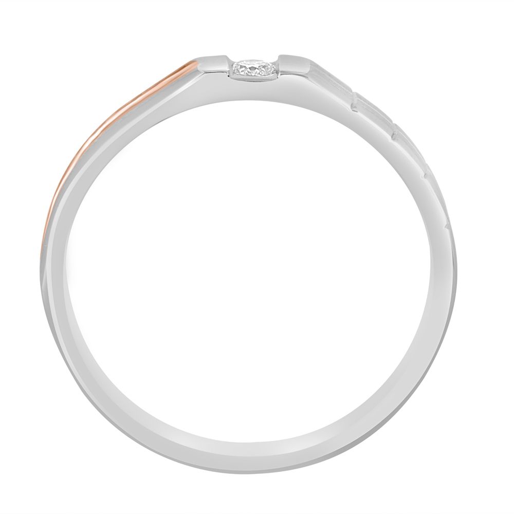 Glossy Platinum and Rose Gold Men's Finger Ring - Image 3 - GEMHUB