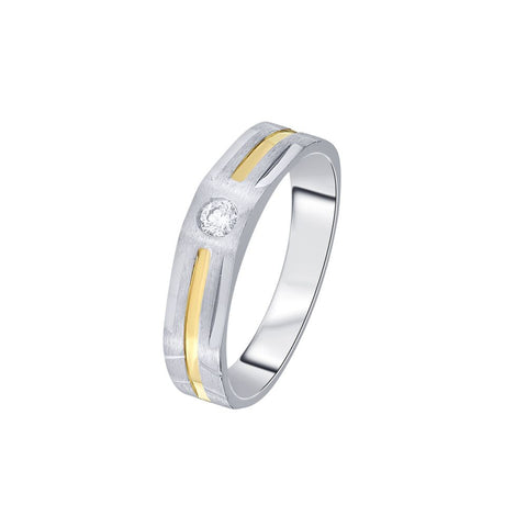 Attractive Men's Diamond Finger Ring - 950Pt Platinum - GEMHUB