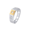 Versatile Platinum and Rose Gold Men's Finger Ring - 950Pt Platinum - GEMHUB