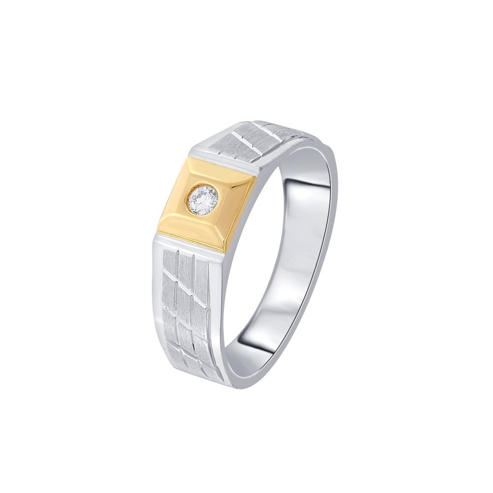 Versatile Platinum and Rose Gold Men's Finger Ring - 950Pt Platinum - GEMHUB